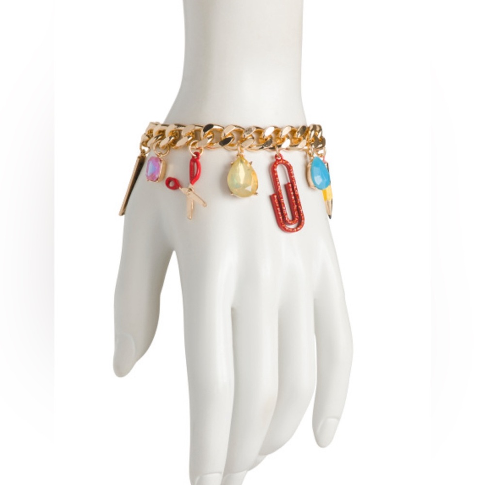 BETSEY JOHNSON Charm School Statement Bracelet Sold Out in stores - Picture 2 of 2